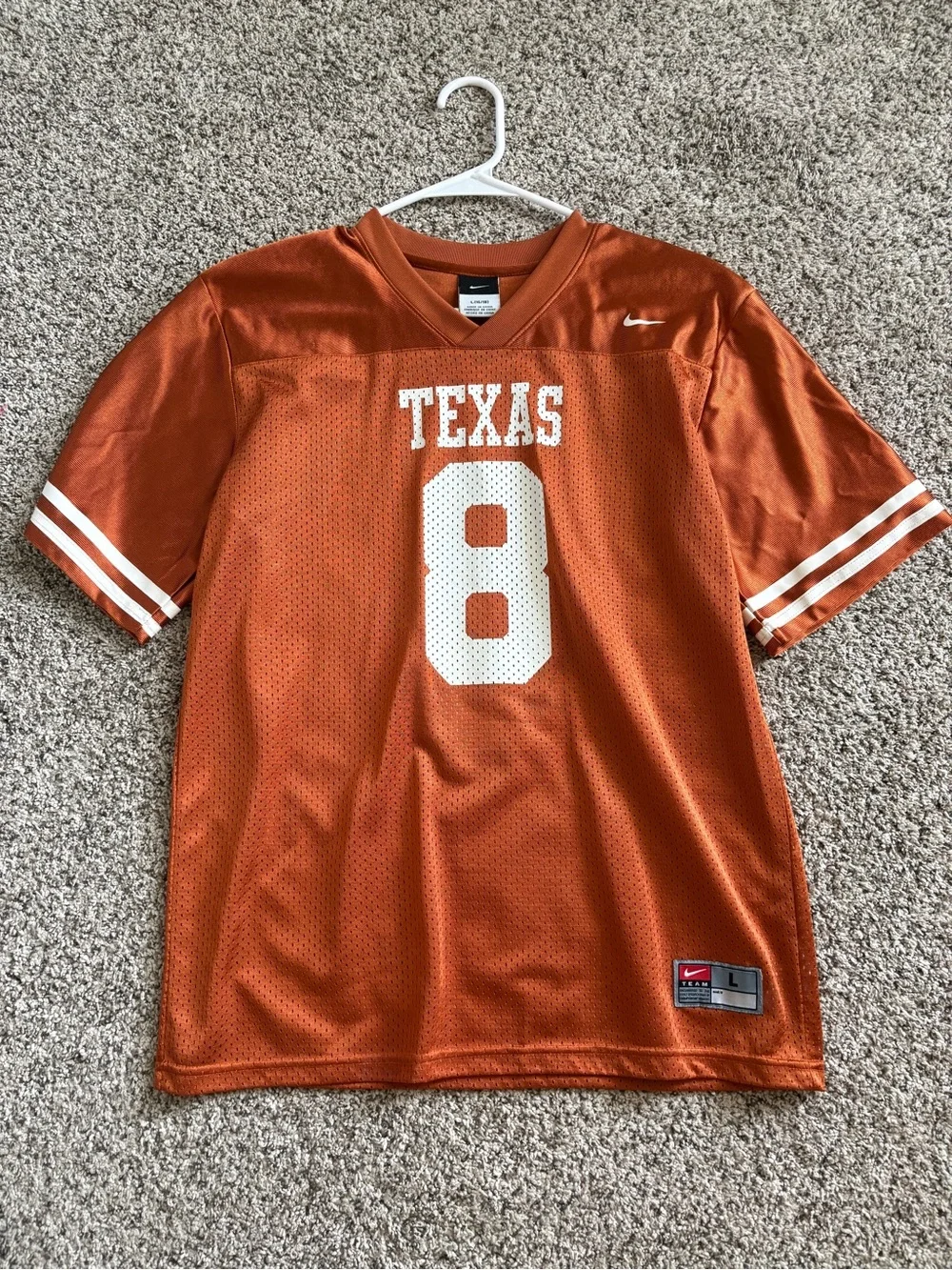 Nike Burnt Orange Texas Football Jersey - White Lettering